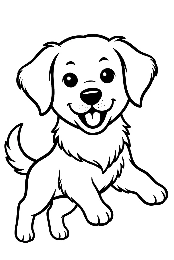 Filhote Golden Retriever passeando feliz no parque imprimível