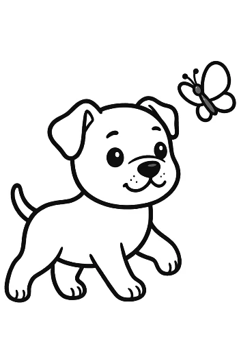 Adorable Pitbull Dog Holding a Fish by the Lake Printable