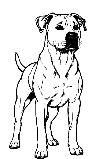 Confident White Pitbull Standing Proudly