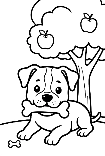 Cute Pitbull to Color Printable