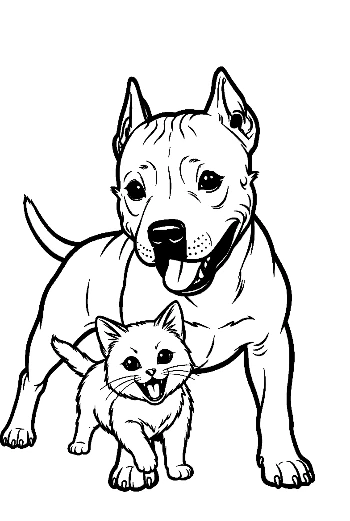 Duet grafików Pitbulla i Kociaka