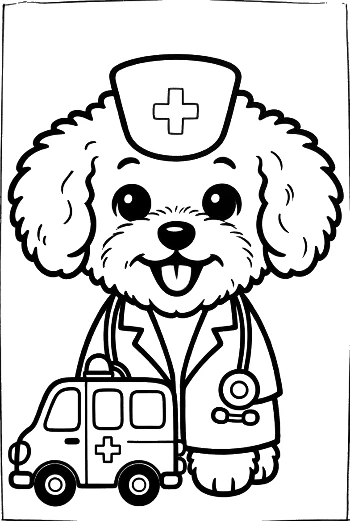 Cute Poodle for Kids Printable