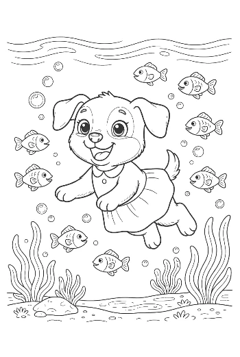 Adorable Puppy Holding a Large Swirl Lollipop Printable