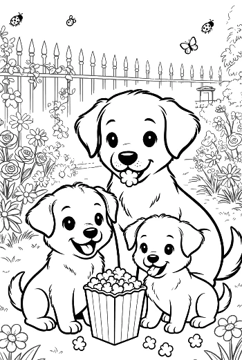 Süße Welpen Malvorlage zum Ausdrucken