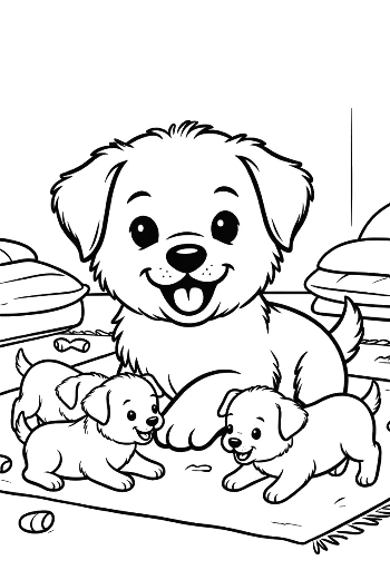 Easy Puppy to Color Printable