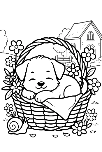 Puppies Coloring Page Printable