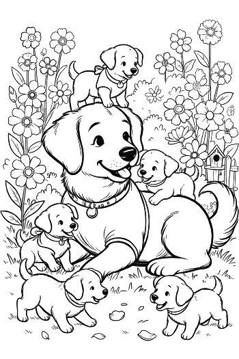 Puppy Playing with Butterflies in a Summer Meadow Printable