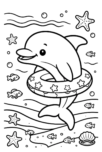 Cute Dolphin Sea Life Printable