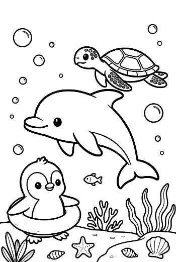 Cute Jumping Dolphin Printable