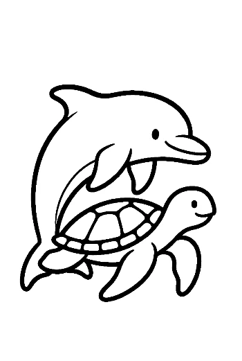 Dolphin Carrying Baby Turtle