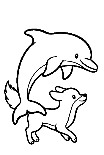 Dolphin Leaping with Joyful Chihuahua