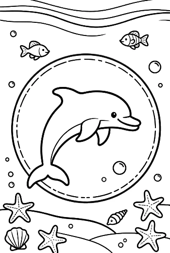 Easy Dolphin Sea Life Printable