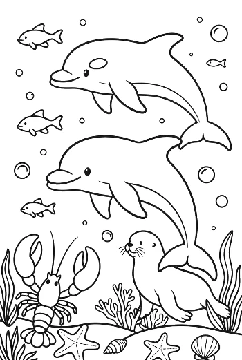 Easy Jumping Dolphin for Kids Printable