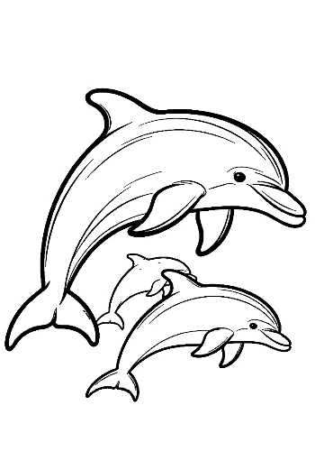 Jumping Dolphin Family Outline