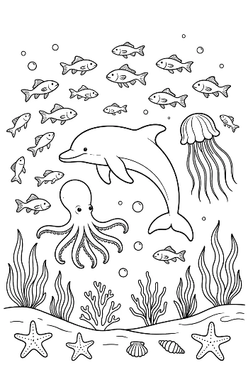 Jumping Dolphin for Kids Printable