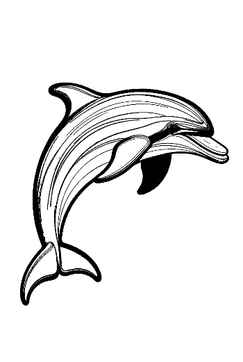 Jumping Dolphin Outline