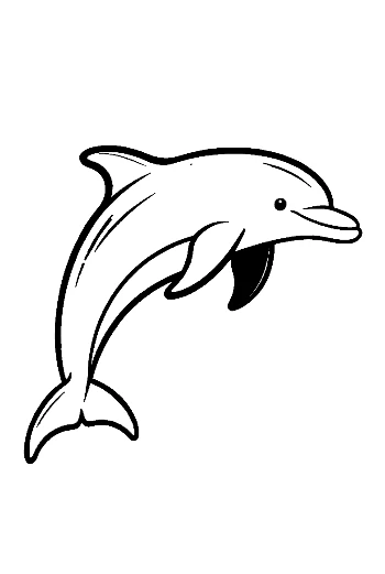 Jumping Dolphin Outline