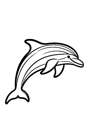Jumping Dolphin Outline