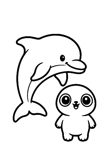 Jumping Dolphin with Baby Pal