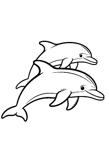 Playful Dolphins Leaping Together