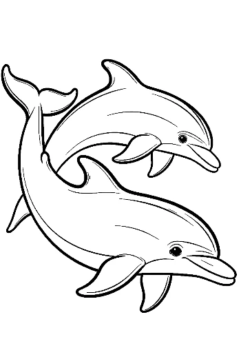 Playful Pair of Dolphins Leaping