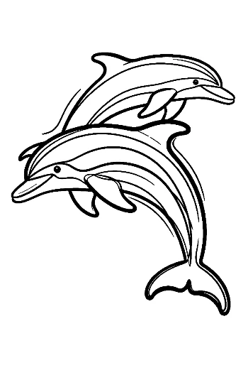 Two Playful Dolphins Leaping Joyfully