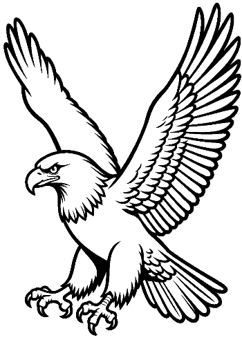 Fierce Bald Eagle Spreading Wings