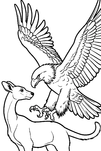 Golden Eagle Diving on Fawn