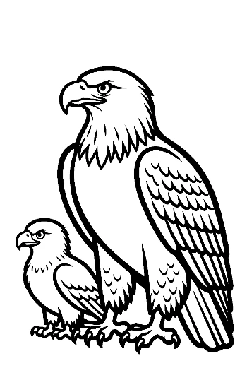 Majestic Bald Eagle and Chick