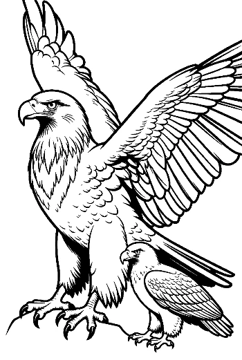 Majestic Golden Eagle Guards Chick