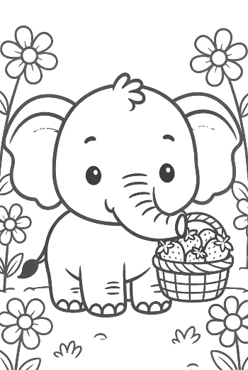 African Elephant Printable