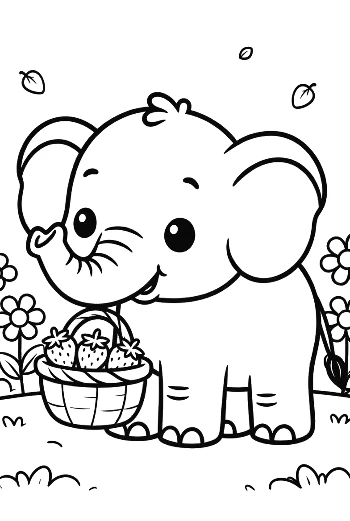 Cute African Elephant Coloring Sheet Printable