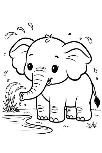 Cute African Elephant Printable