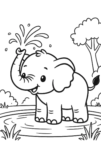 Free African Elephant to Color Printable