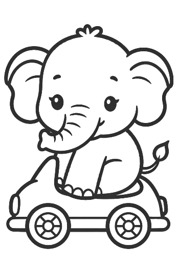 Asian Elephant Coloring Page Printable