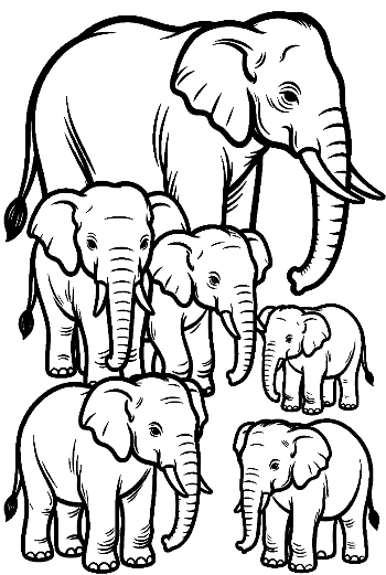 Asian Elephant Family Gathering