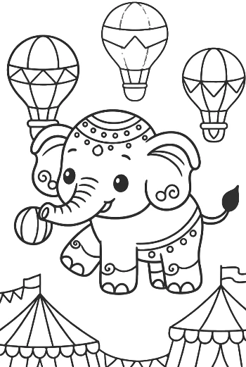 Cute Asian Elephant Printable