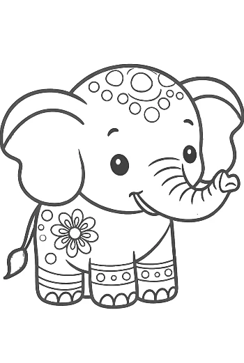 Cute Asian Elephant Printable