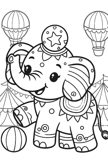 Cute Asian Elephant Printable