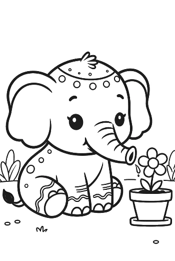 Cute Baby Elephant Printable