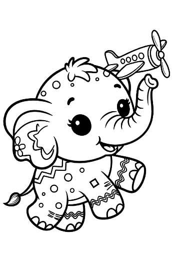 Download Baby Elephant Coloring Page Printable