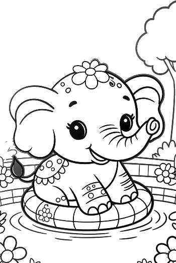 Download Baby Elephant Coloring Sheet Printable