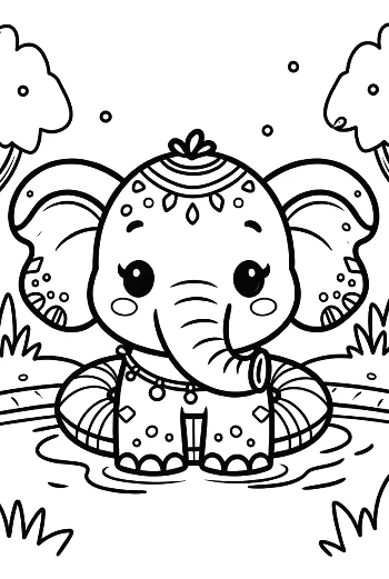 Download Baby Elephant Coloring Sheet Printable