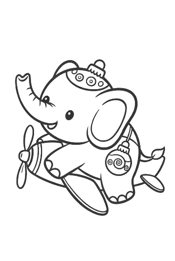 Easy Baby Elephant Coloring Page Printable