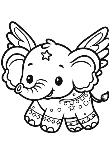 Easy Baby Elephant Coloring Sheet Printable