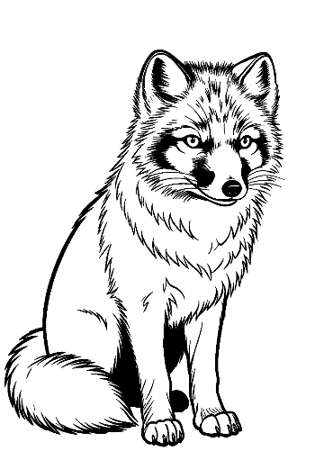 Adorable Arctic Fox Sitting