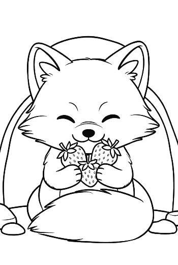 Arctic Fox Cub Curling Up in the Deep Cold Snow Printable