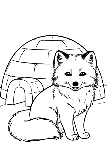 Arctic Fox Sitting in a Small Toy Car in a Winter Forest Printable