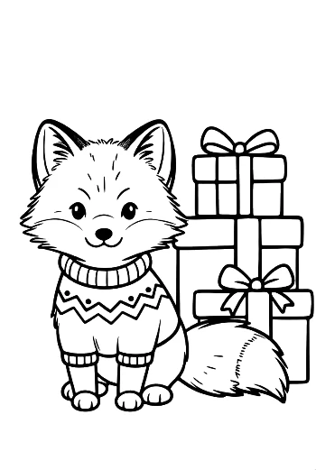 Arctic Fox with Spring Blossoms and Butterfly Friends Printable