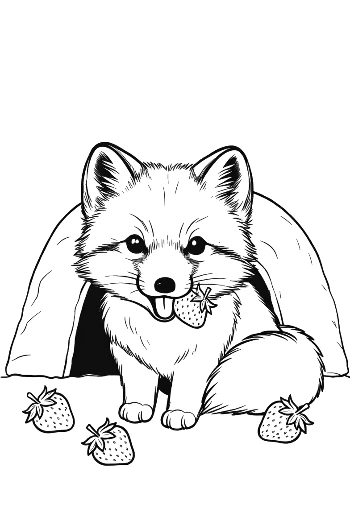 Curious Arctic Fox Exploring a Frozen Winter Wonderland Printable